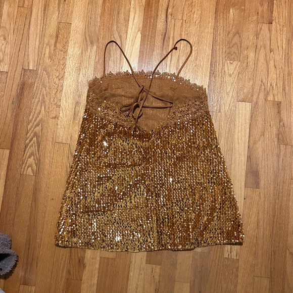 Free People Gold Sequin Dress - Picture 4 of 5